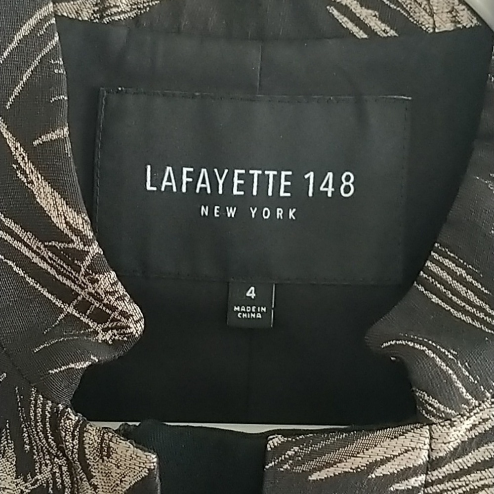 Lafayette 148 New York Belle-Sparke Print Stretch Wool Jacket 4 - Picture 4 of 12